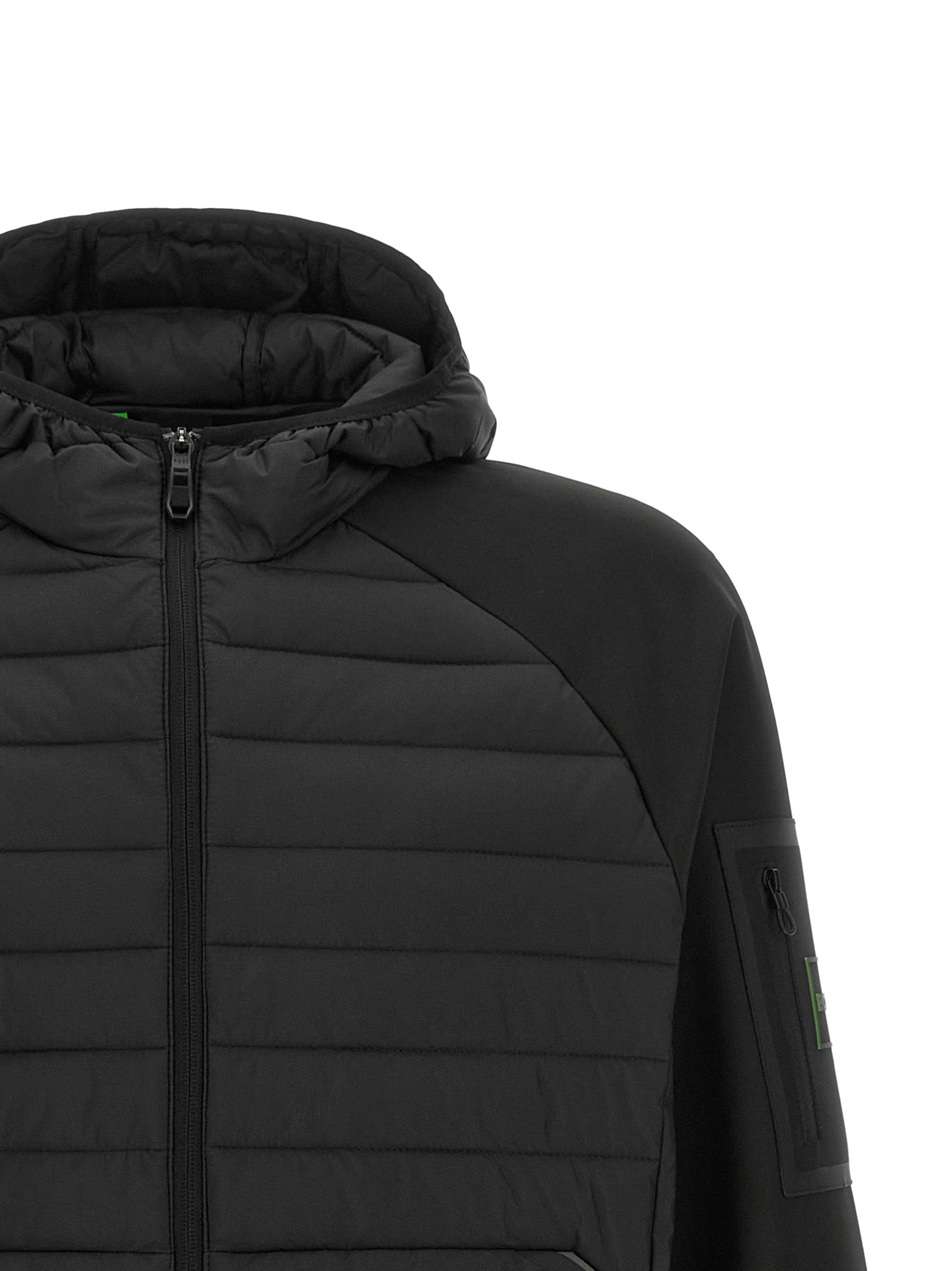 Black Quilted Technical Hoodie
