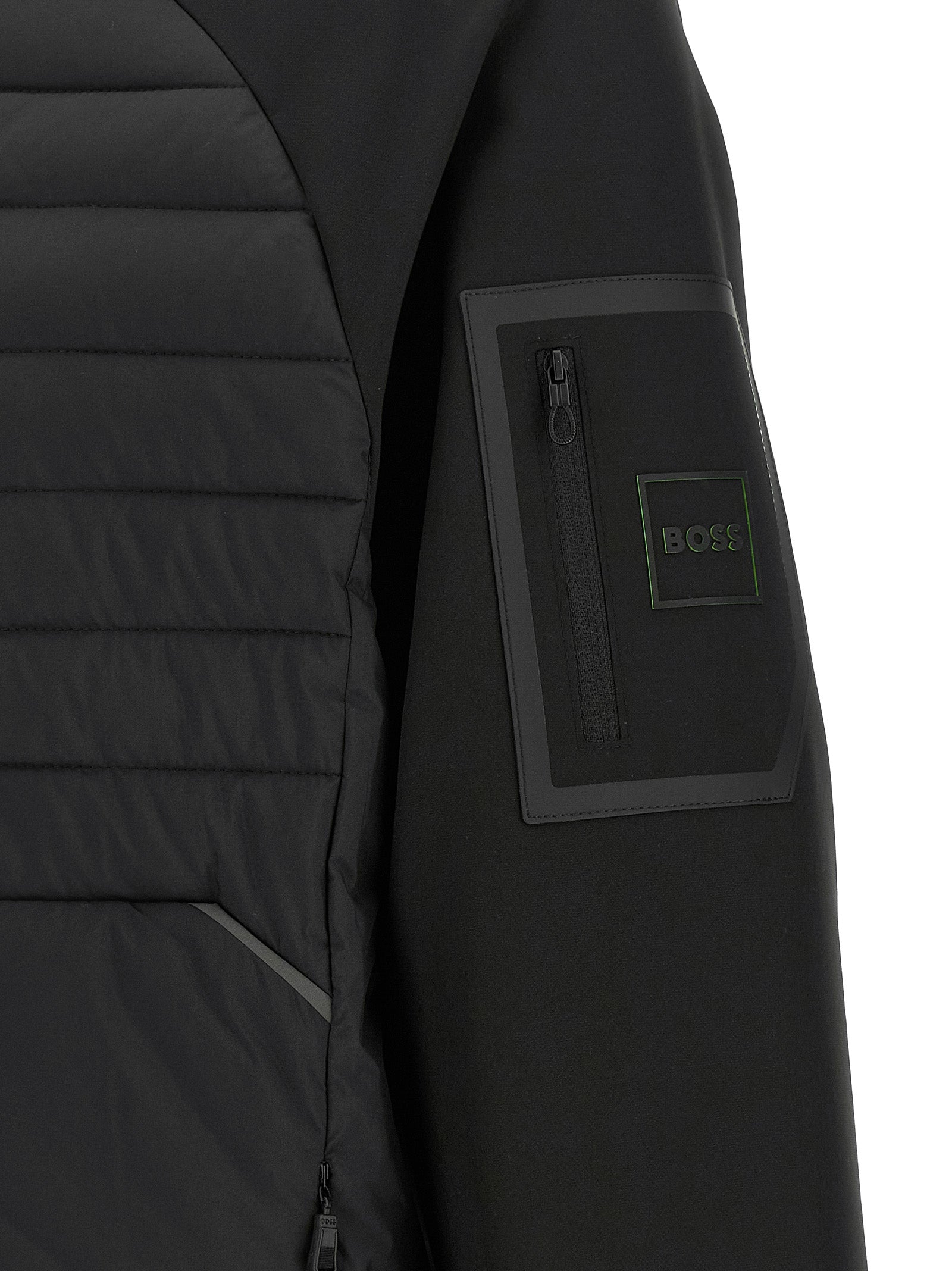 Black Quilted Technical Hoodie