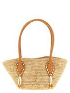 Beige Raffia Mini Shopping Bag