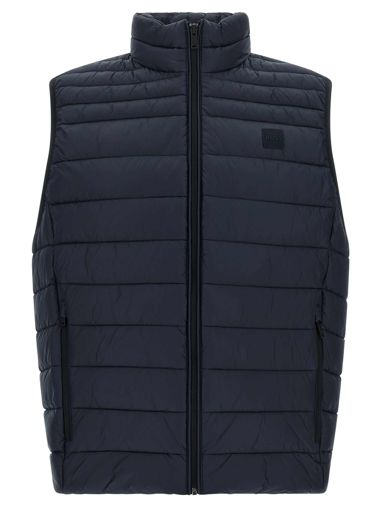 Blue Recycled Polyamide Sleeveless Jacket
