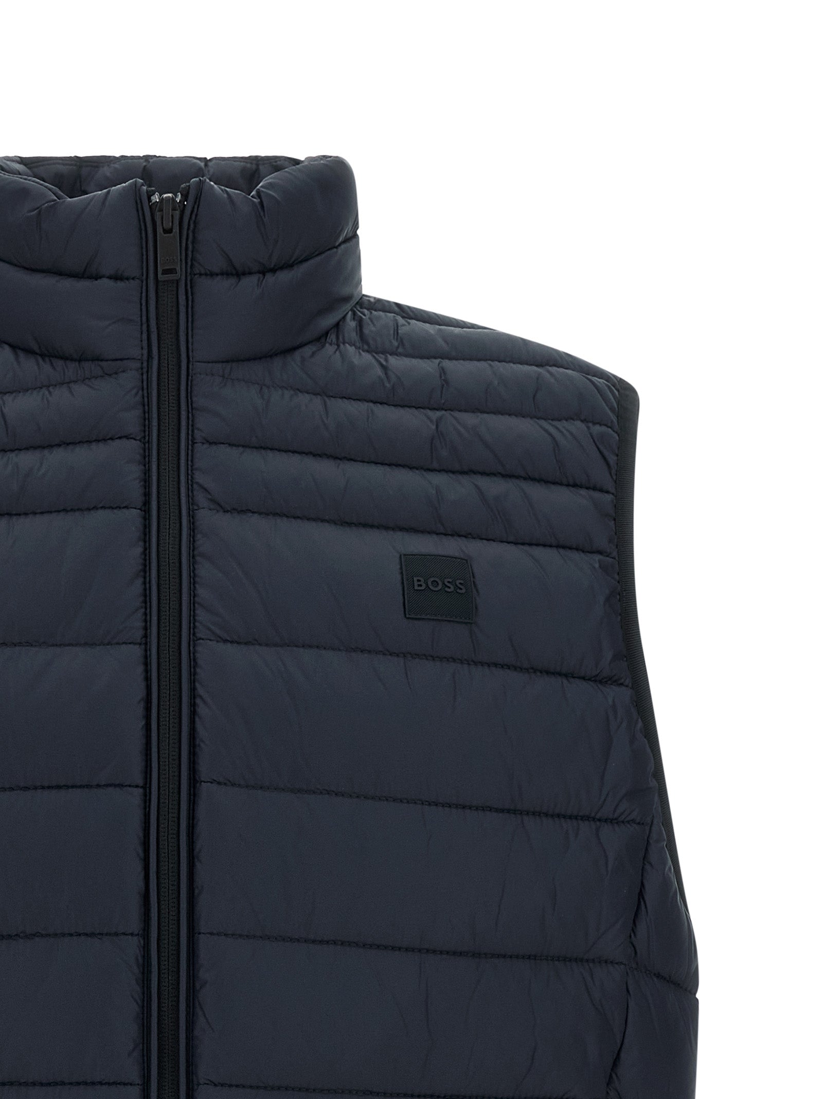 Blue Recycled Polyamide Sleeveless Jacket