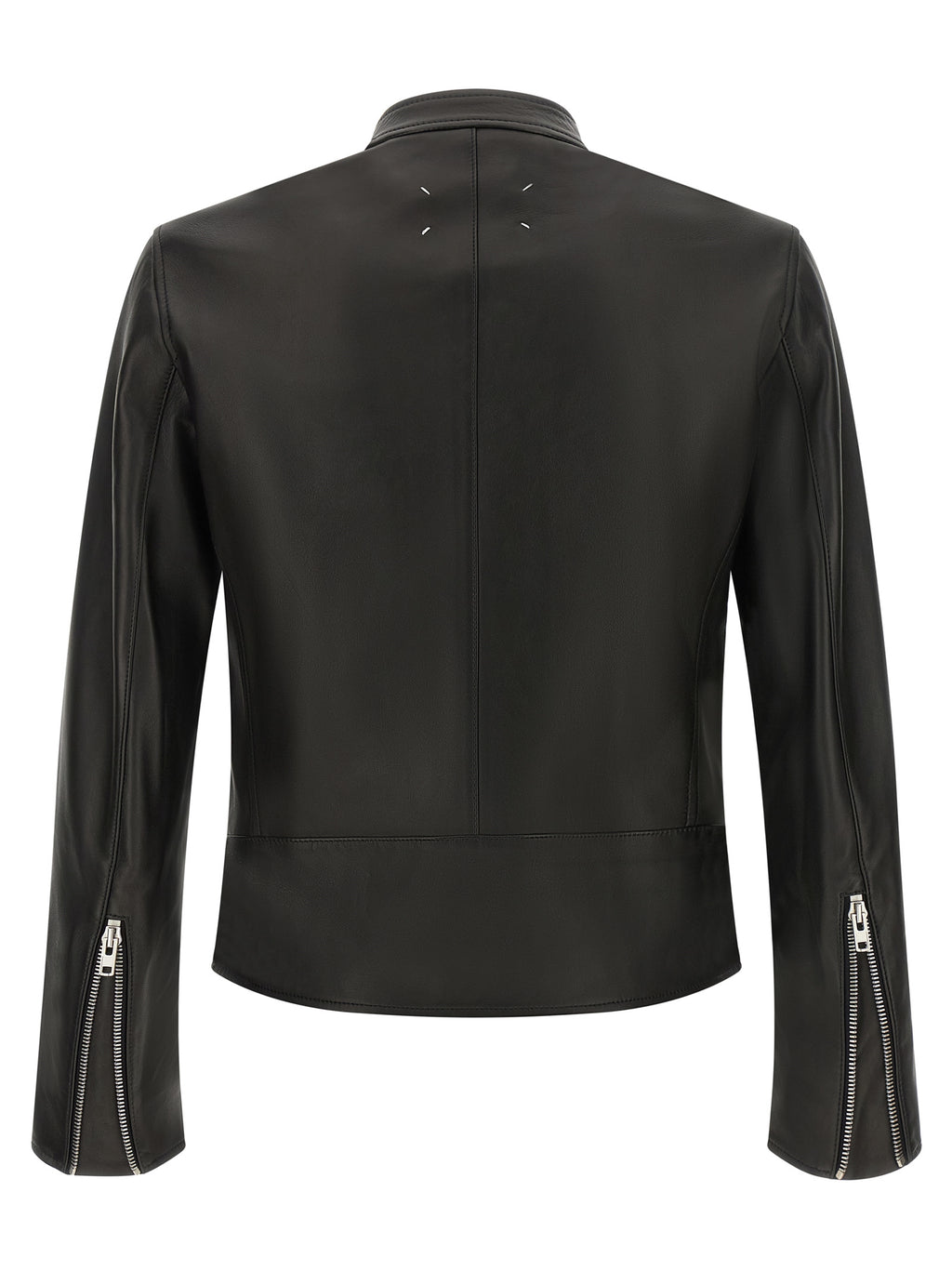 Black Lamb Leather 5‑Zip Jacket