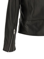 Black Lamb Leather 5‑Zip Jacket