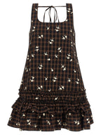 Check Flower Mini Organic Cotton Dress