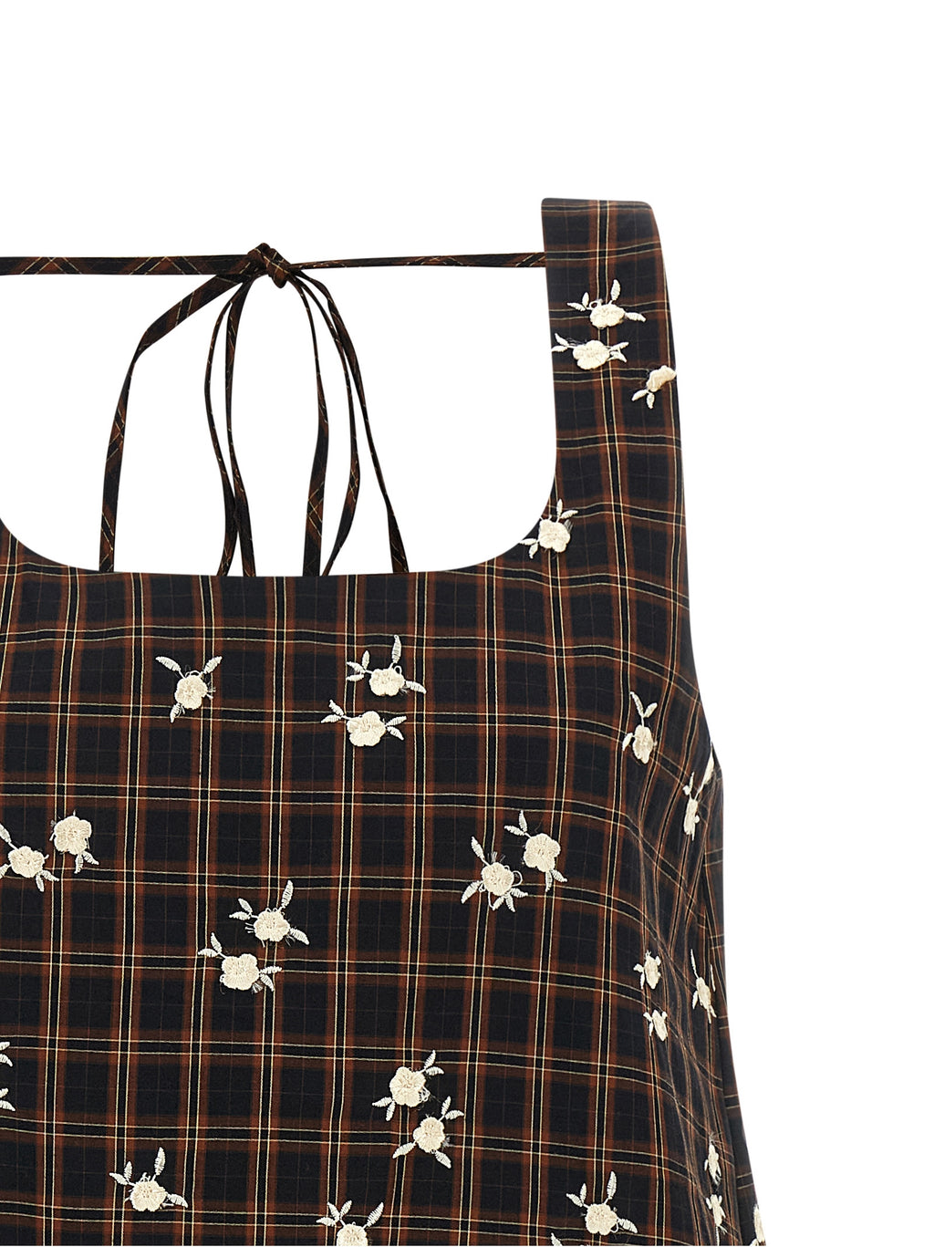 Check Flower Mini Organic Cotton Dress
