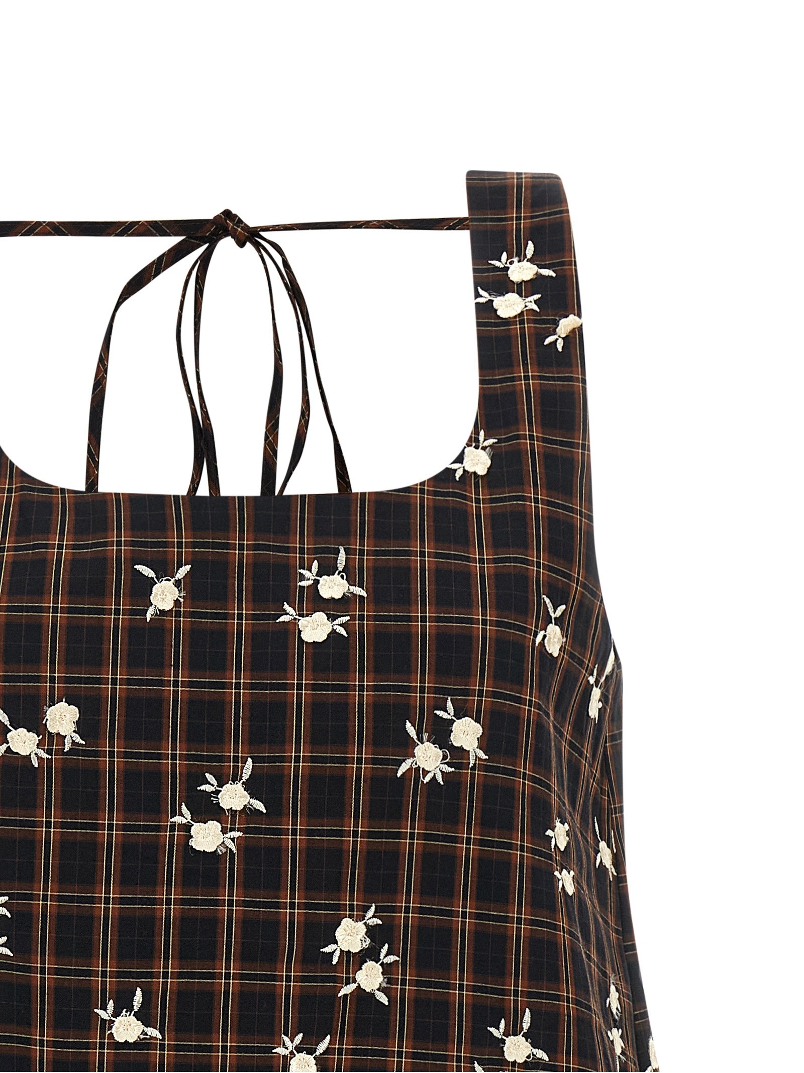 Check Flower Mini Organic Cotton Dress