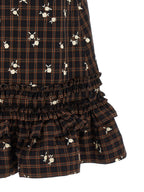 Check Flower Mini Organic Cotton Dress