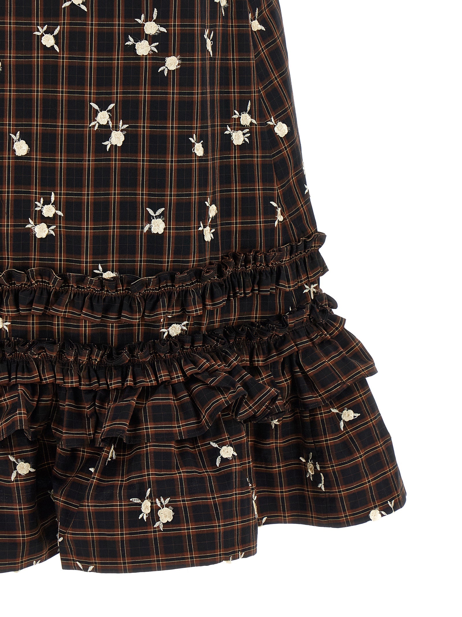 Check Flower Mini Organic Cotton Dress