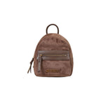 Brown Suede-Effect Polyester Backpack