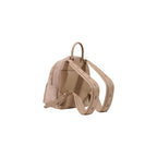 Suede‑Effect Beige Polyester Backpack