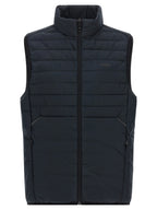 Navy Blue Polyester Sleeveless Jacket