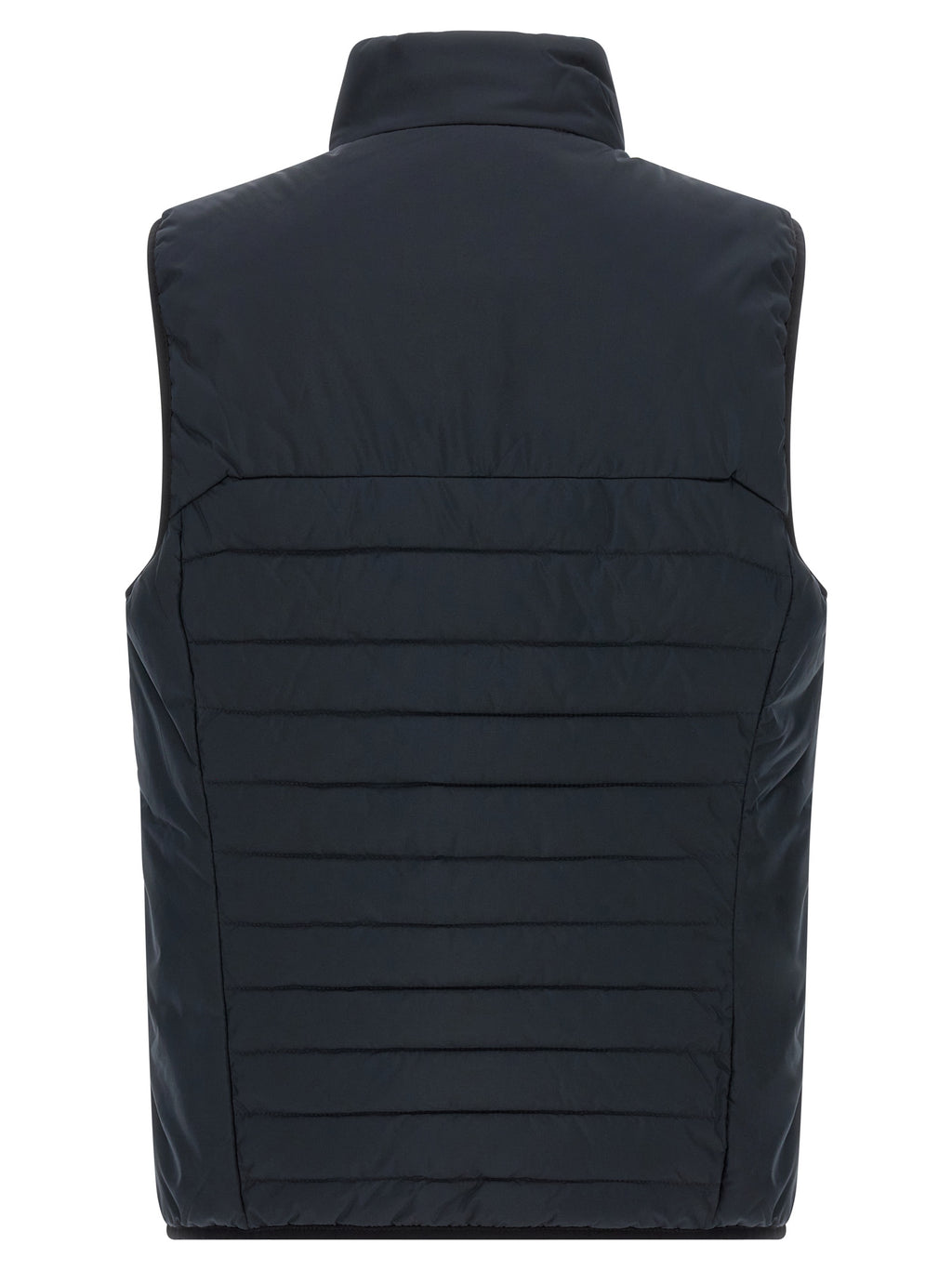 Navy Blue Polyester Sleeveless Jacket