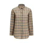 Beige Cotton Check Shirt