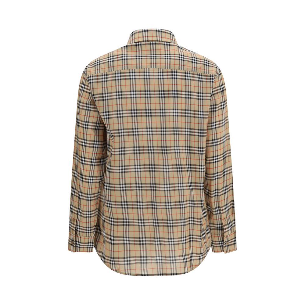 Beige Cotton Check Shirt