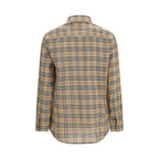 Beige Cotton Check Shirt