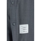 Oversized Gray Wool And Cotton Blend Dress Shirt