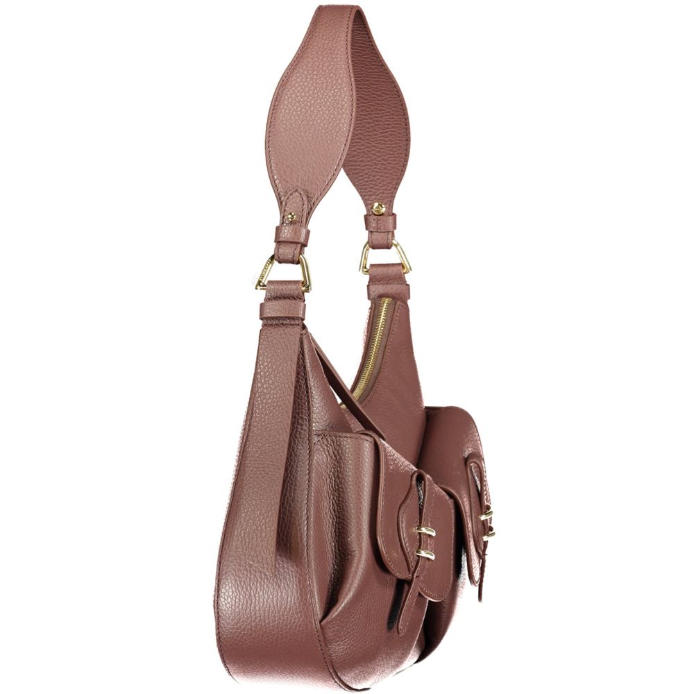 Brown Leather Mavery Pocket Bag