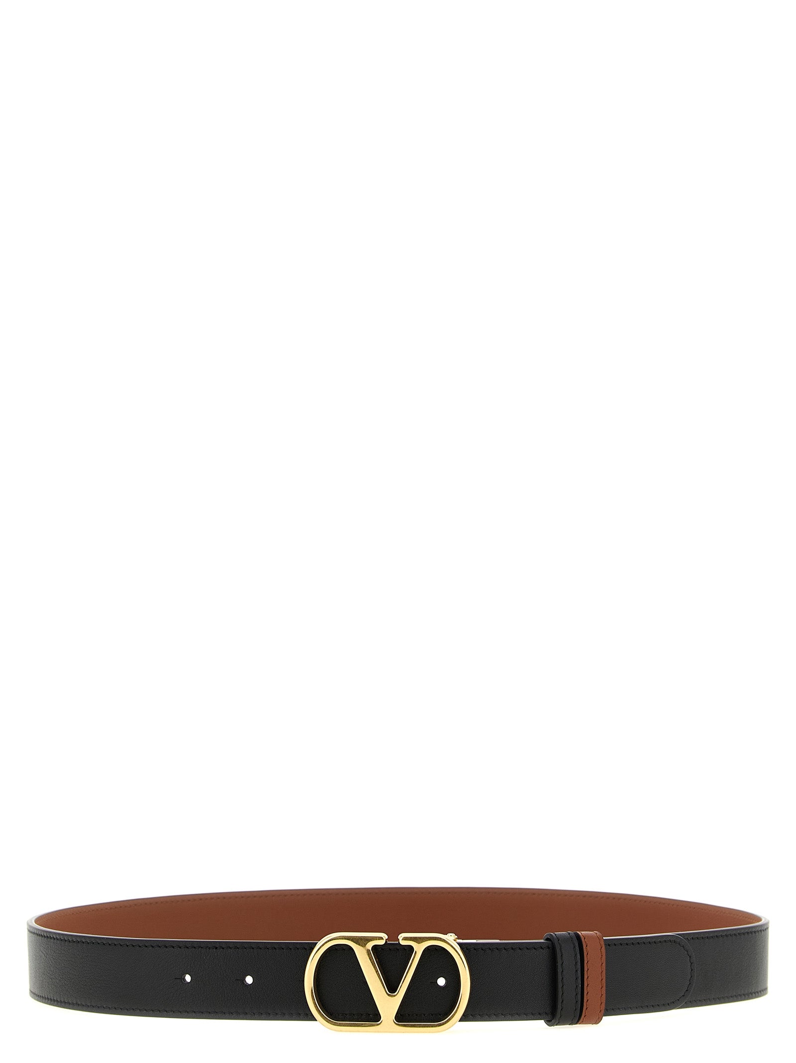 Black Calfskin VLogo Signature Belt