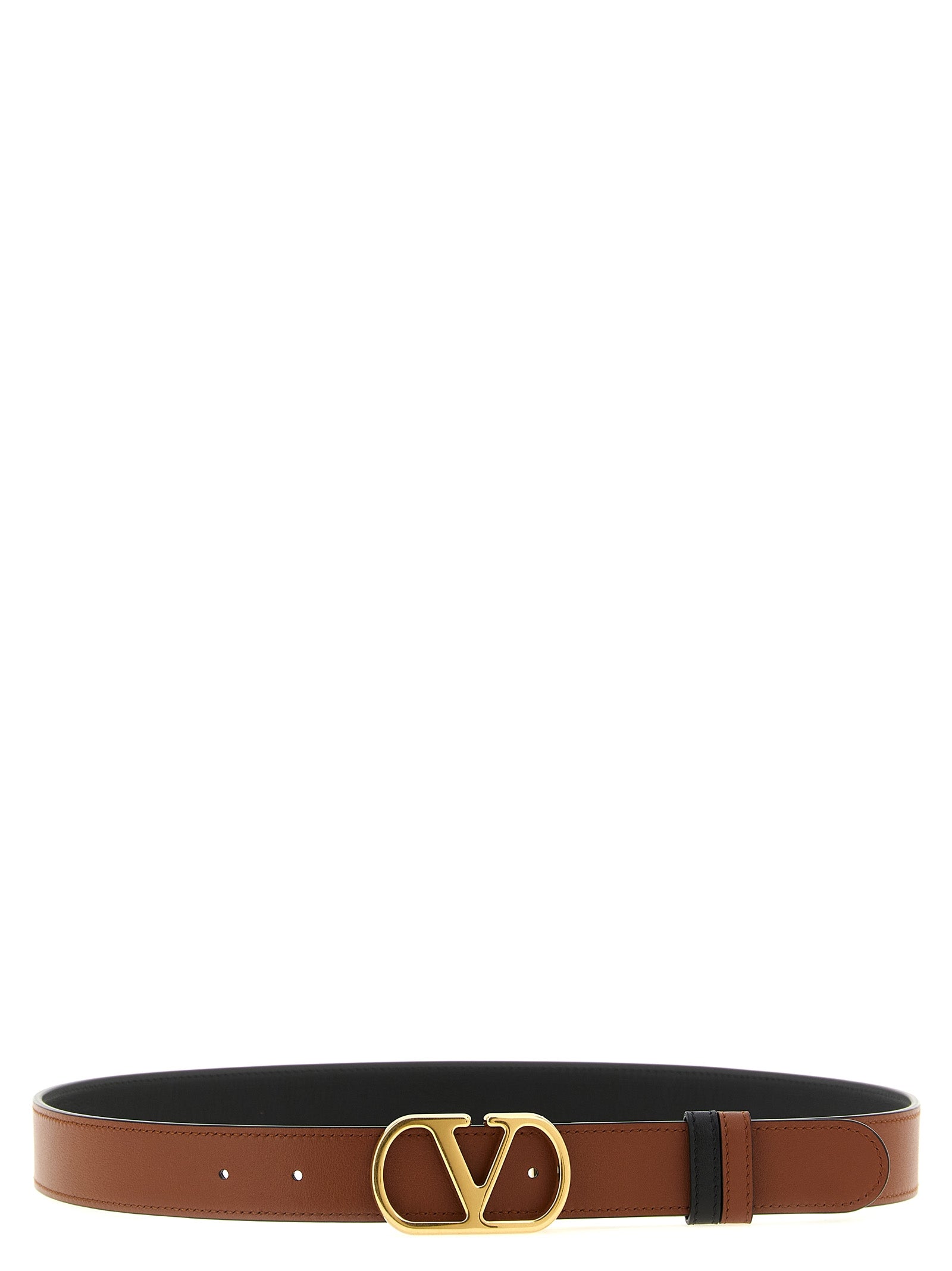 Black Calfskin VLogo Signature Belt