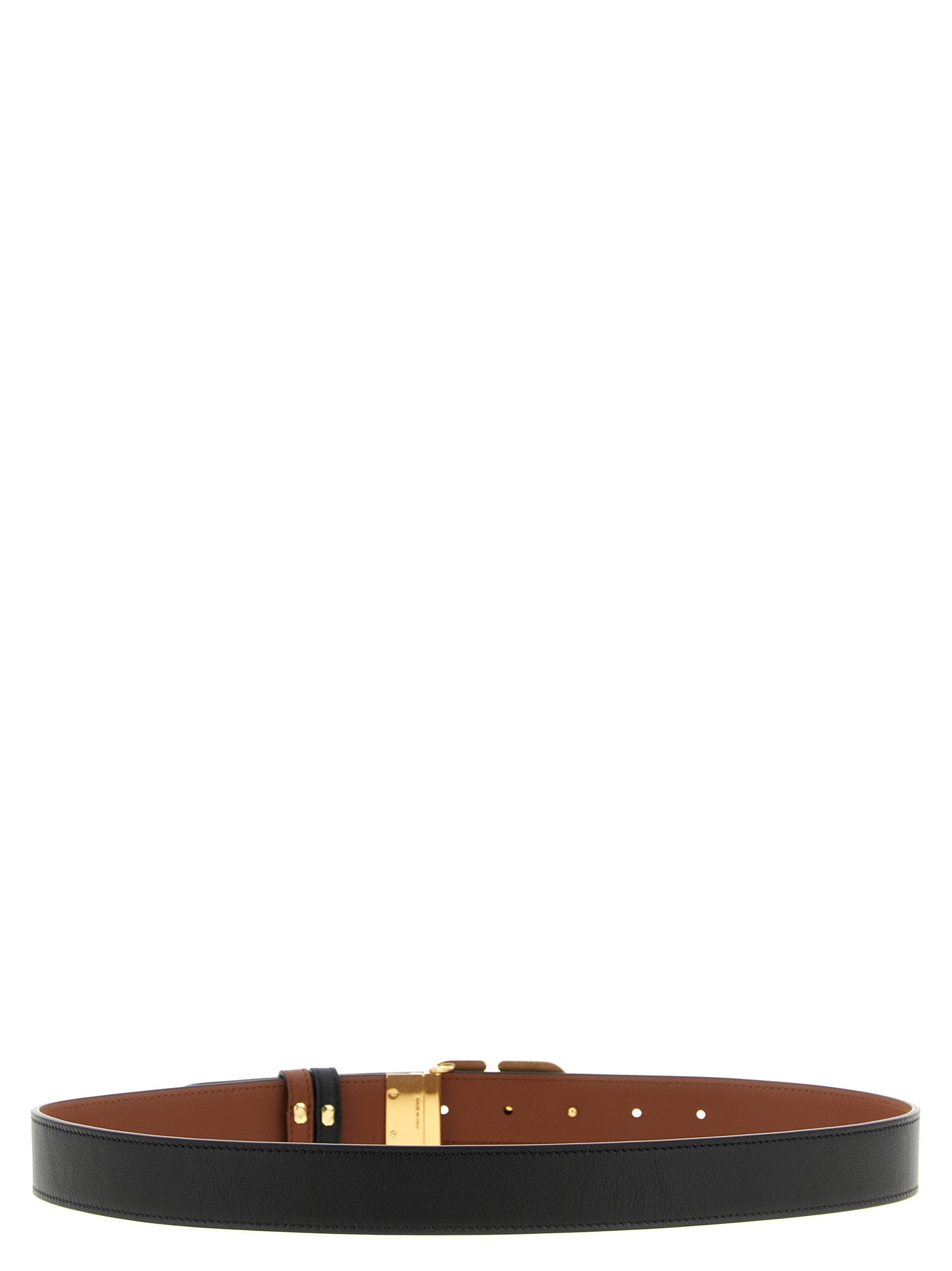 Black Calfskin VLogo Signature Belt