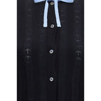 Wool‑Silk Bow‑Tie Cardigan
