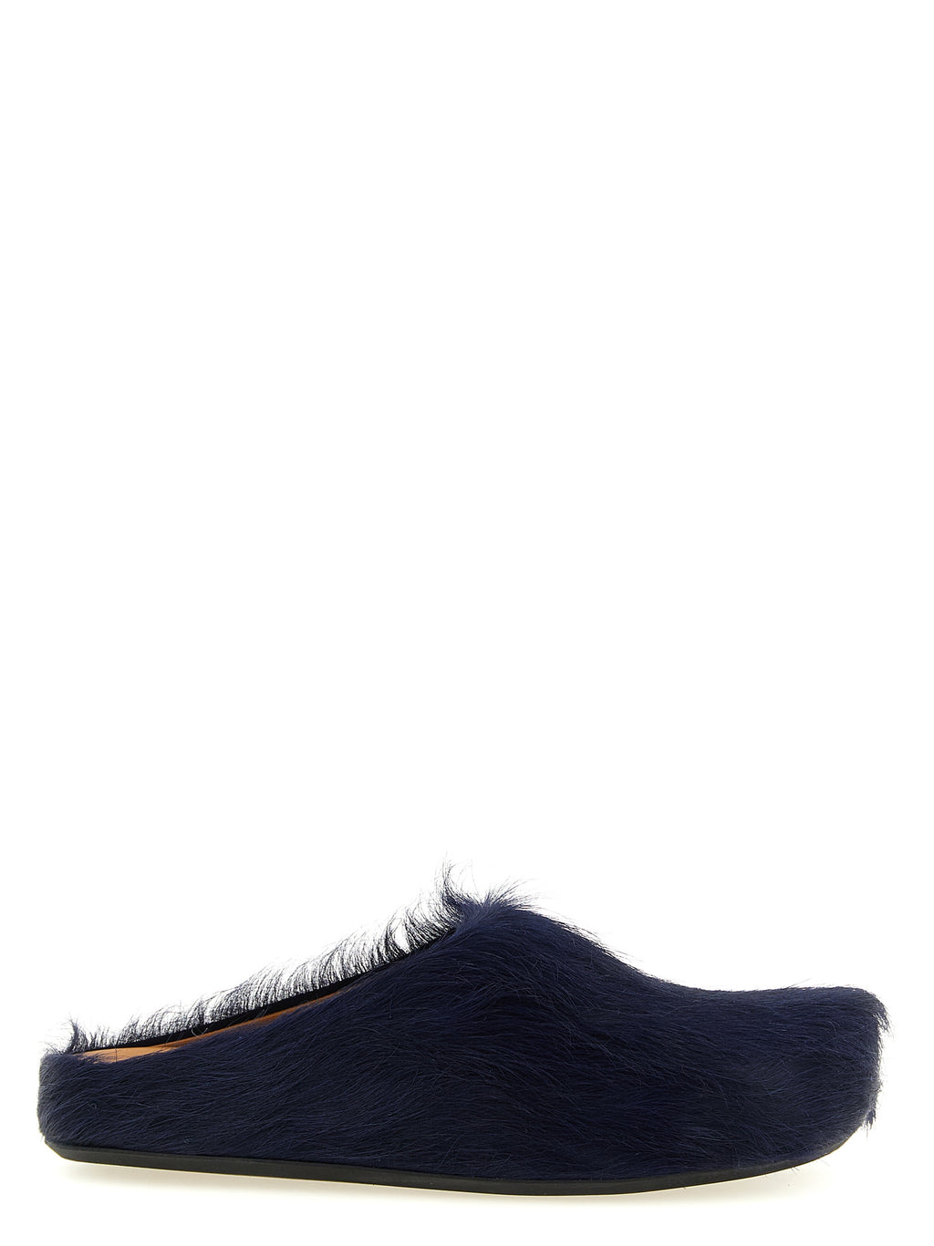 Blue Calfskin Fussbett Mules