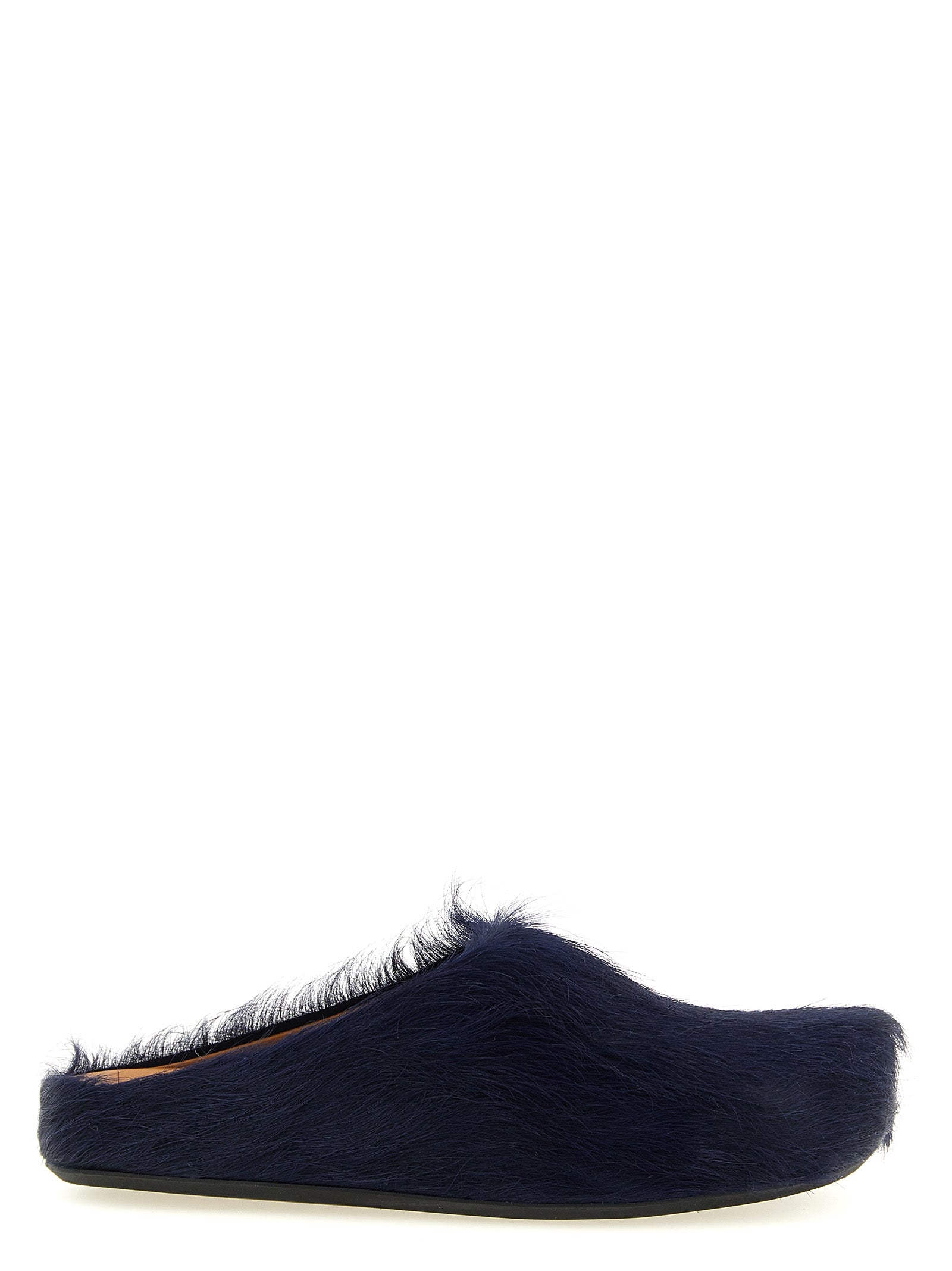Blue Calfskin Fussbett Mules
