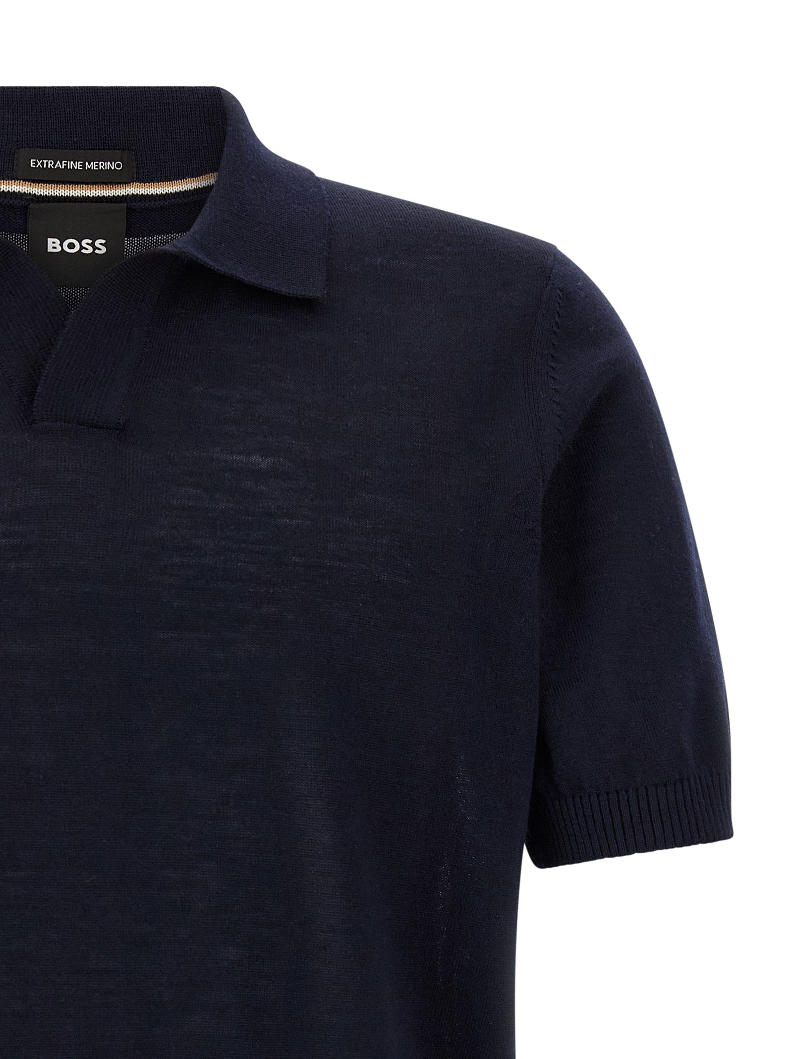 Blue H-Lantoni Virgin Wool Polo Shirt