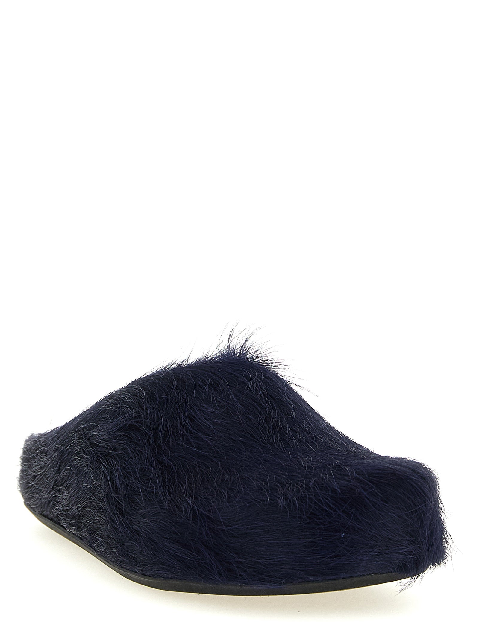 Blue Calfskin Fussbett Mules