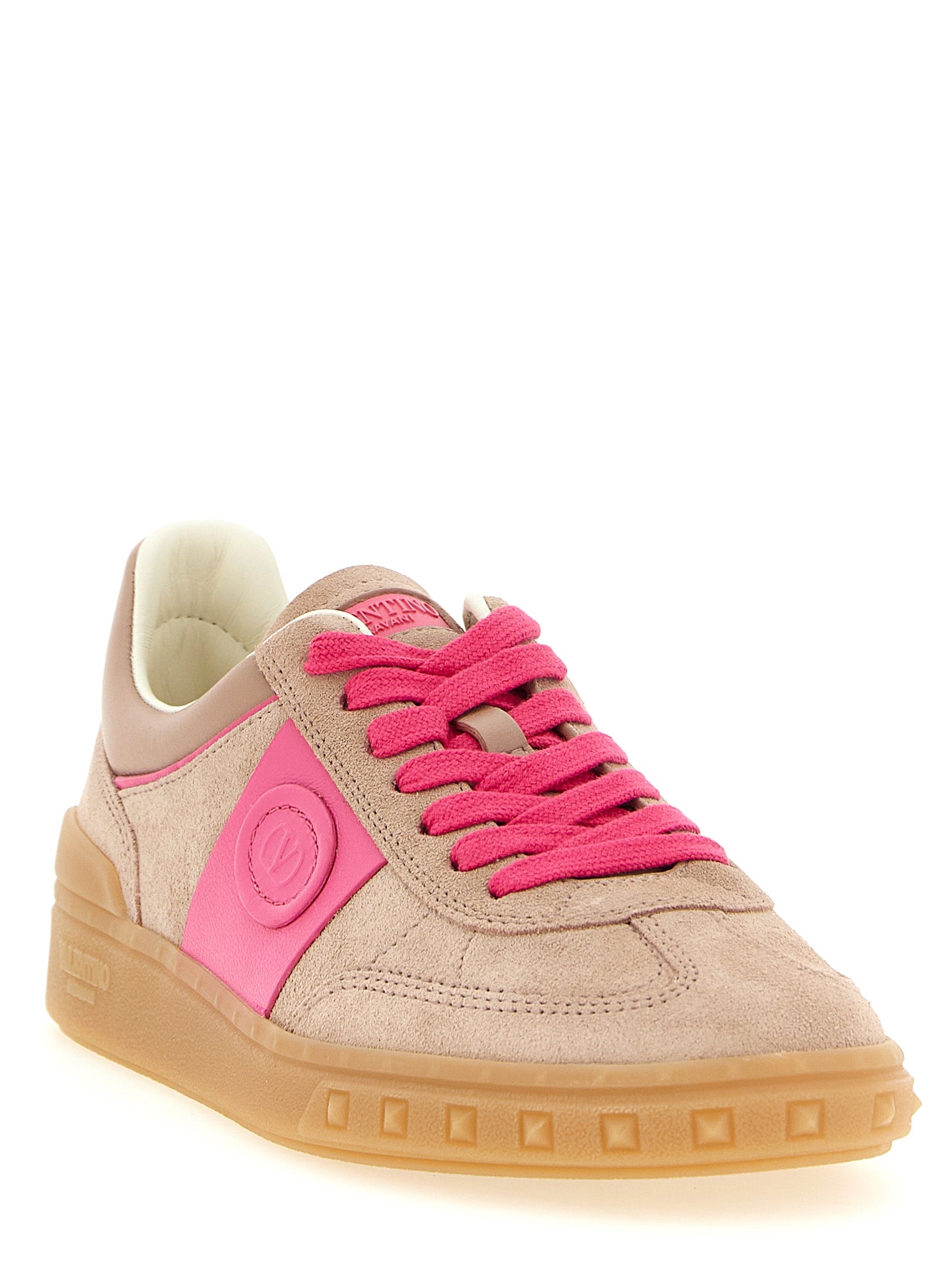 Soft Pink Suede and Nappa Leather Upvillage Sneakers
