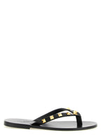 Rockstud Calfskin Thong Sandals