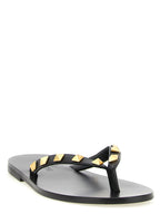 Rockstud Calfskin Thong Sandals