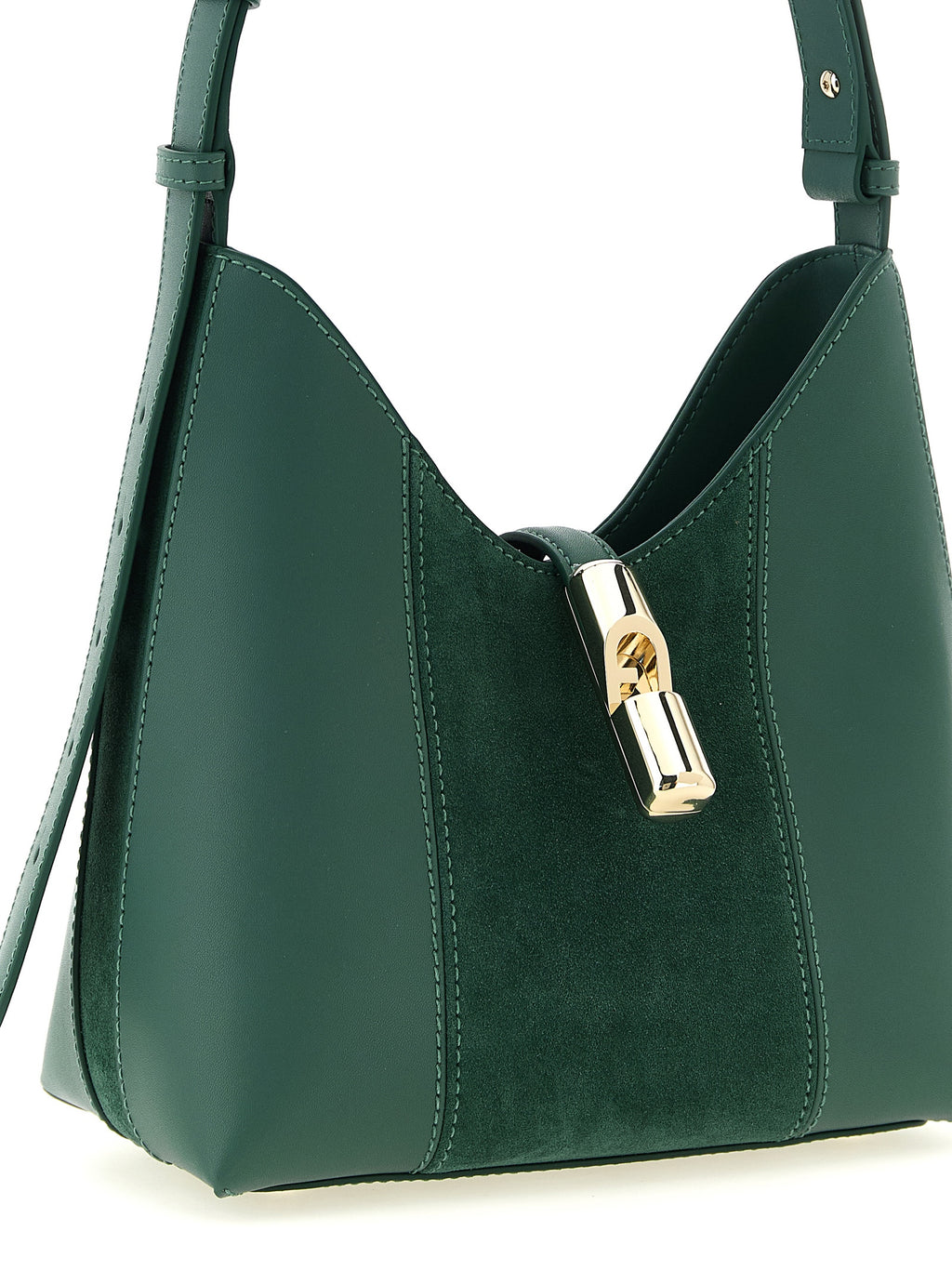 Forest Green Calfskin Goccia S Hobo Bag