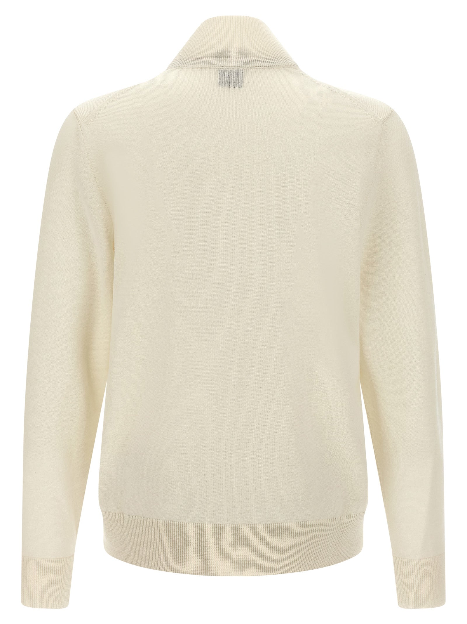 Virgin Wool High Neck Zip Cardigan