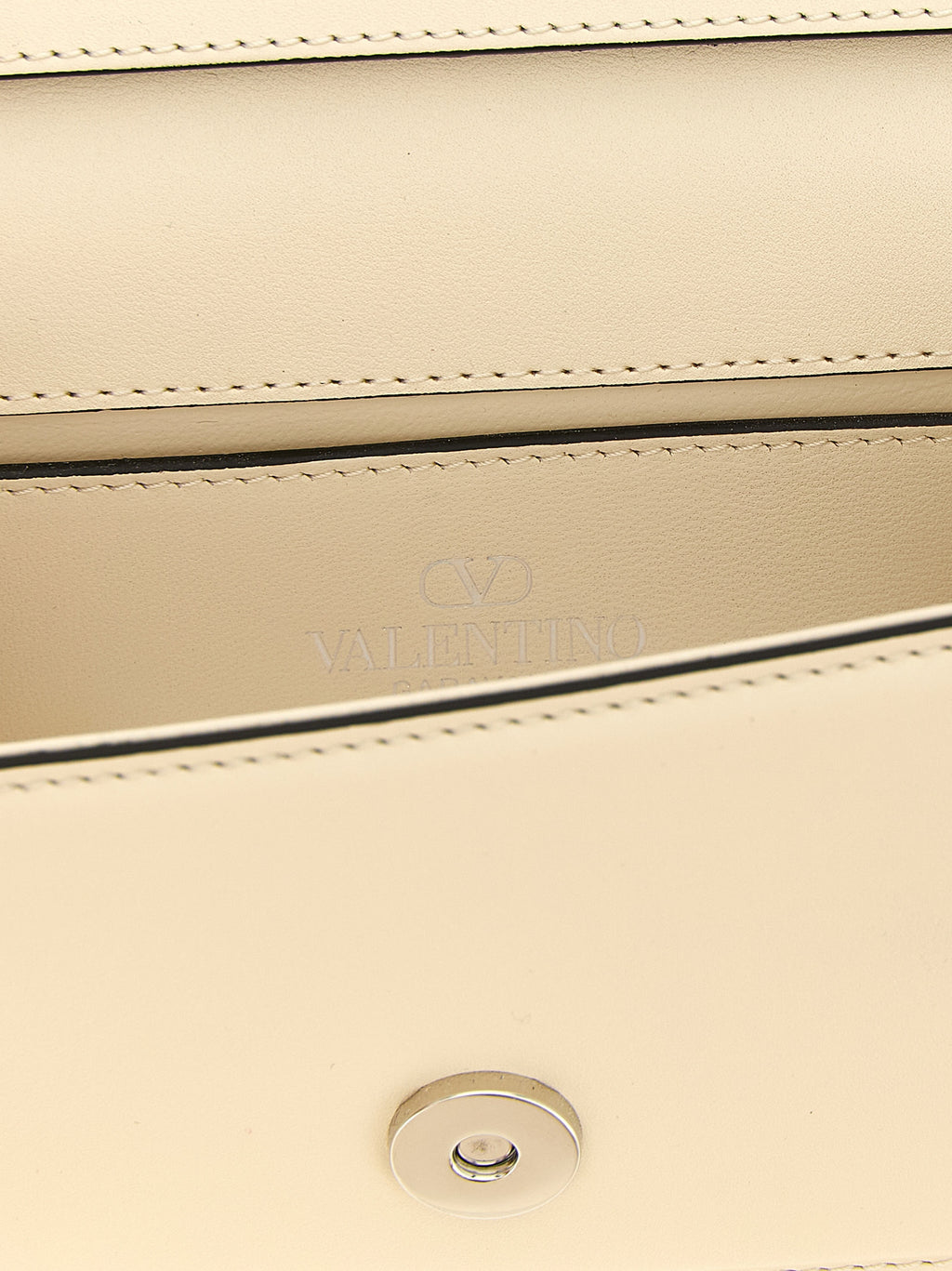 White Calfskin Small Locò Shoulder Bag