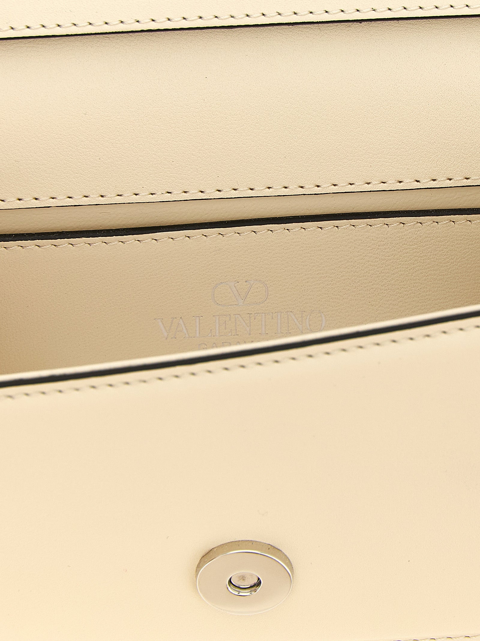 White Calfskin Small Locò Shoulder Bag