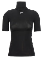Black Acetate Off Stamp Turtleneck T-Shirt