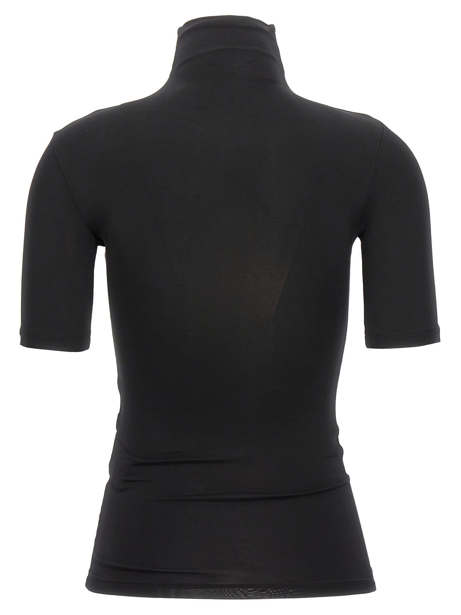 Black Acetate Off Stamp Turtleneck T-Shirt
