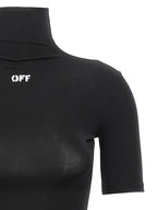 Black Acetate Off Stamp Turtleneck T-Shirt