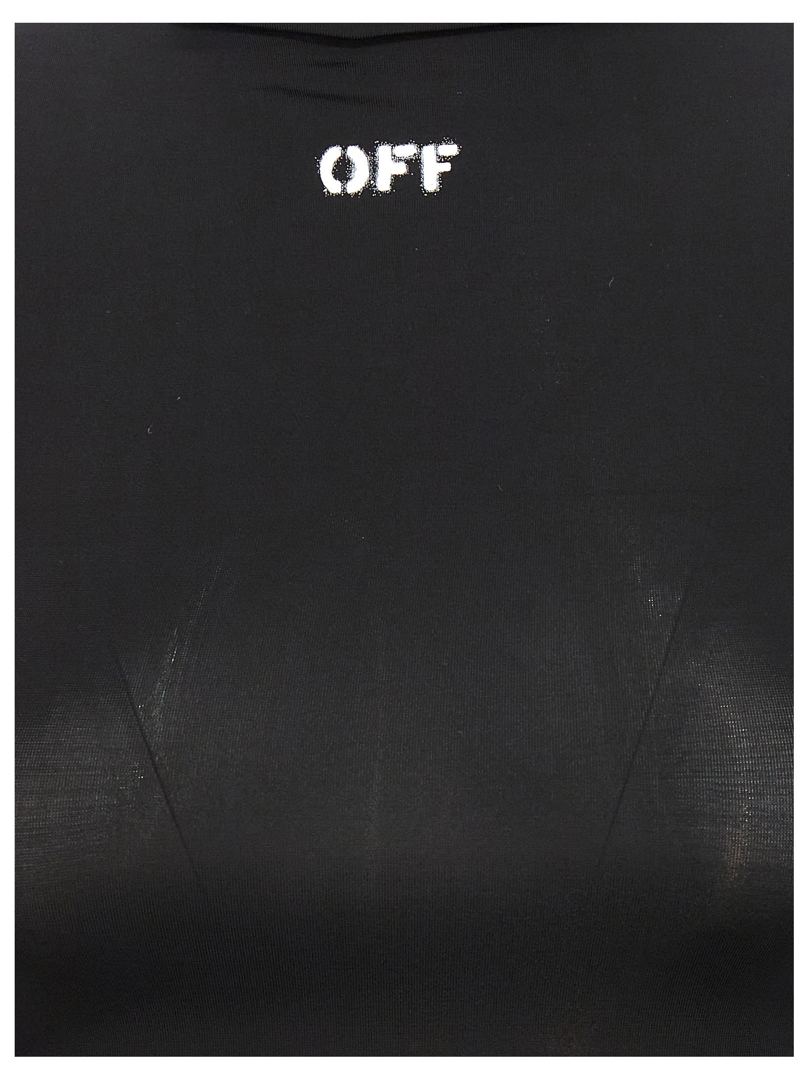 Black Acetate Off Stamp Turtleneck T-Shirt