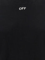 Off Stamp Black Cotton Cropped T-Shirt