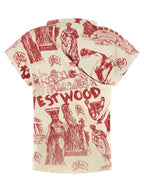 Multicolor Cotton-Cashmere T-Shirt With Justine Graphic