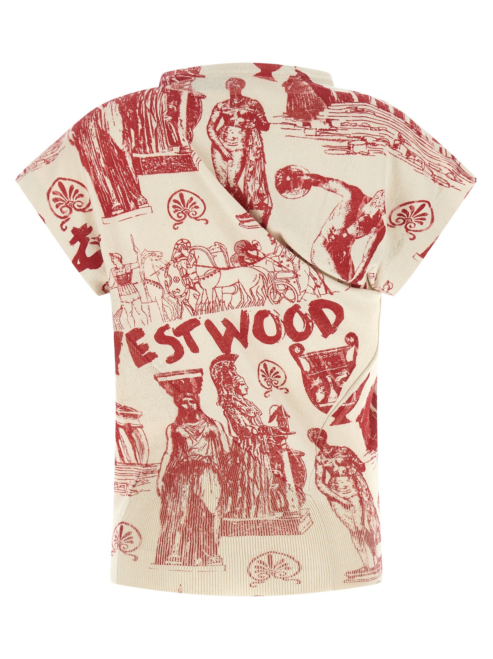 Multicolor Cotton-Cashmere T-Shirt With Justine Graphic