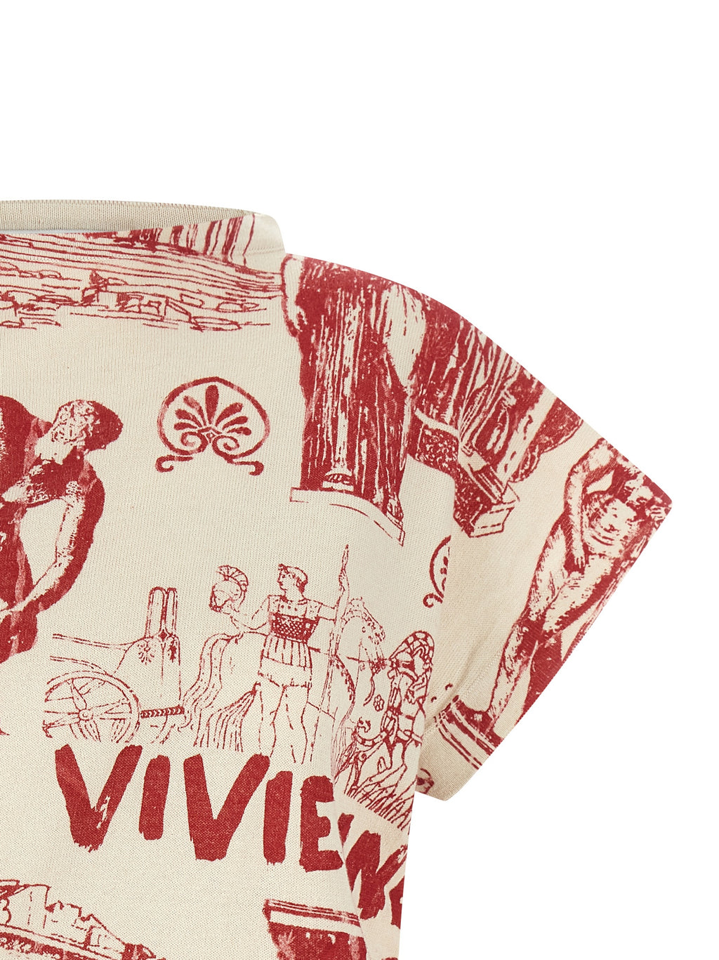 Multicolor Cotton-Cashmere T-Shirt With Justine Graphic
