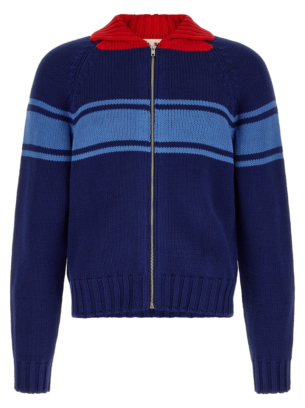 Cotton Color‑Block Cardigan