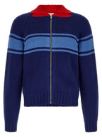 Cotton Color‑Block Cardigan