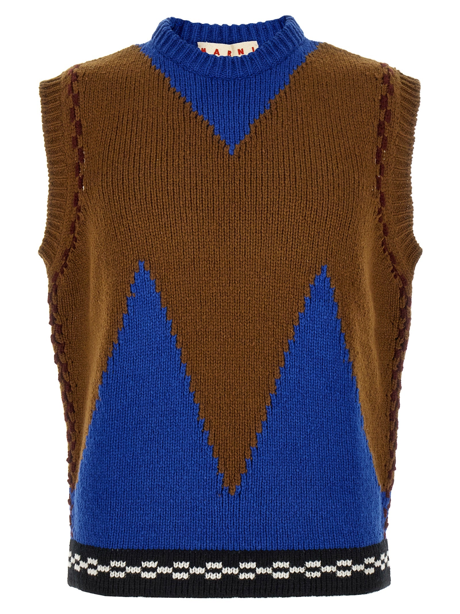 Multicolor Wool Crewneck Vest