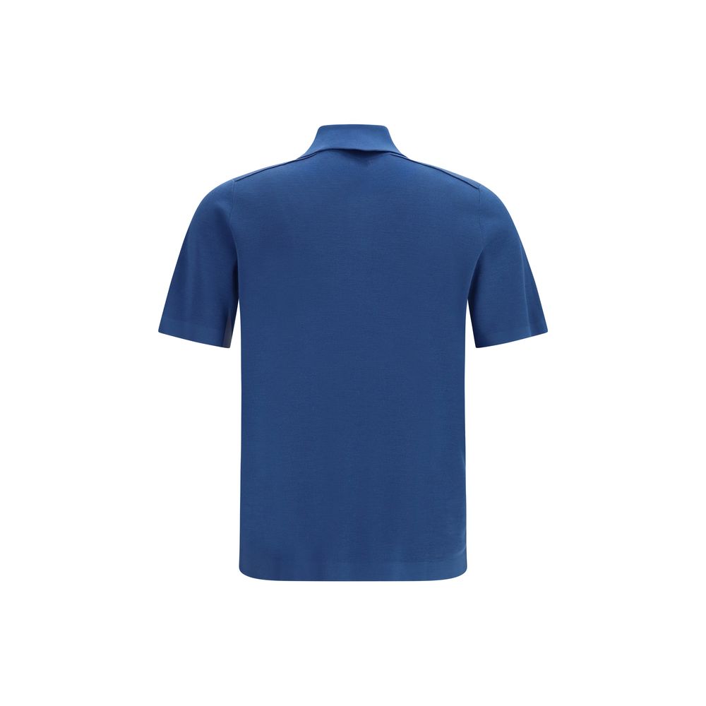 Blue Aries Wool Polo Shirt