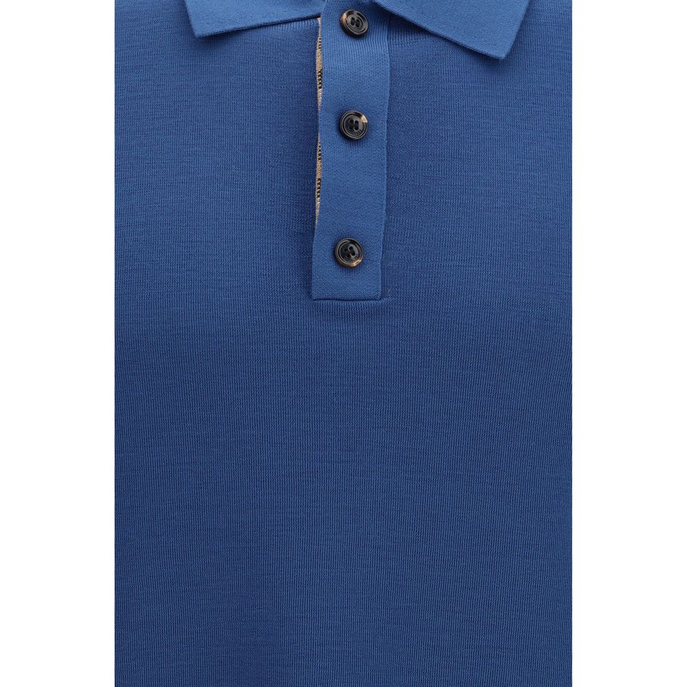 Blue Aries Wool Polo Shirt