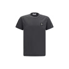 Gray Cotton Logo Patch T-Shirt